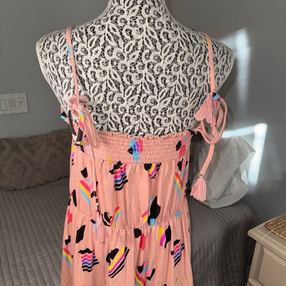 Target Take pride women’s long a-line maxi dress coral multicolor print Sz:L - Picture 3 of 8